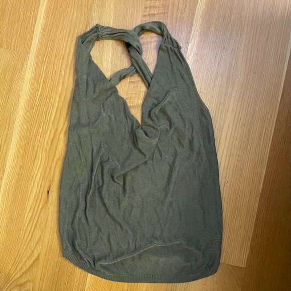 Club Monaco twisted back draped cowlneck knit tank - Picture 1 of 7